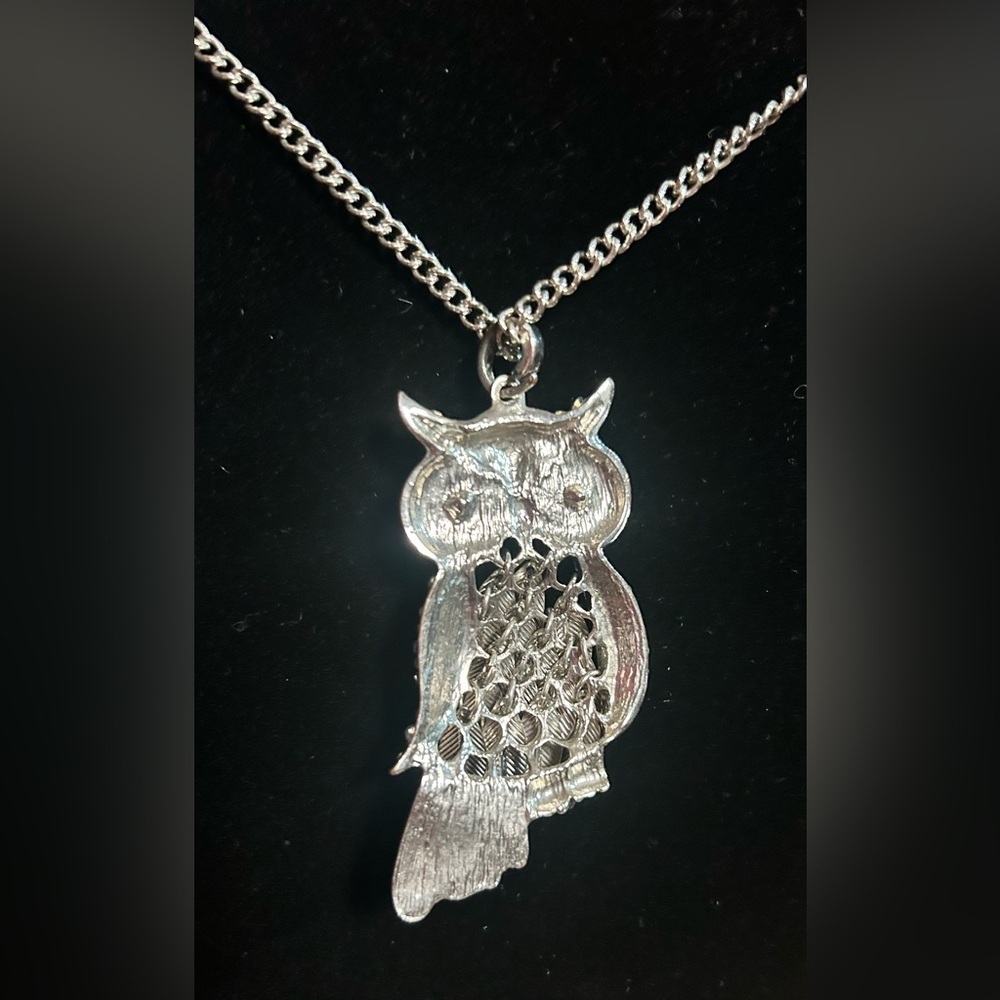 SET of Owl Spirit Animal Articulated Feathers Pendent Necklace w/ FREE EARRINGS‌ - Picture 4 of 7